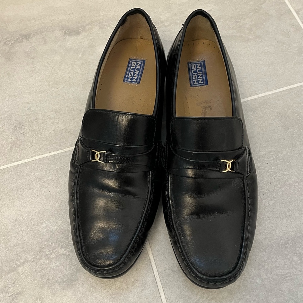 Nunn Bush Black Leather Men’s Loafers, 
Size 10.5D